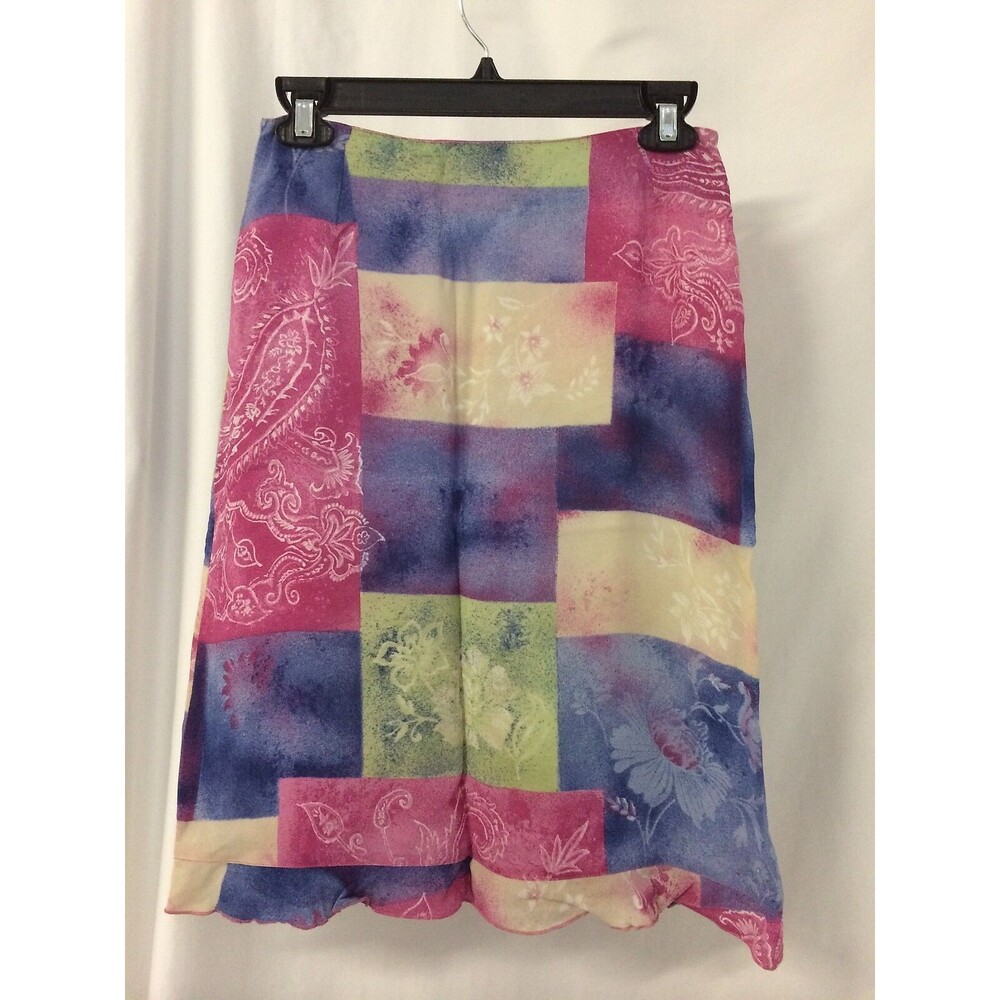 Vertigo Women's Skirt Multi Color Side Zip Skirt Made In France Size 4 NWT